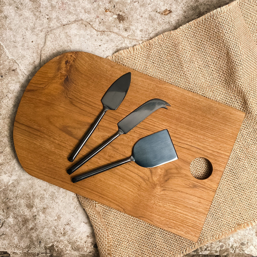 Black Sand Stainless Steel Cheese Set