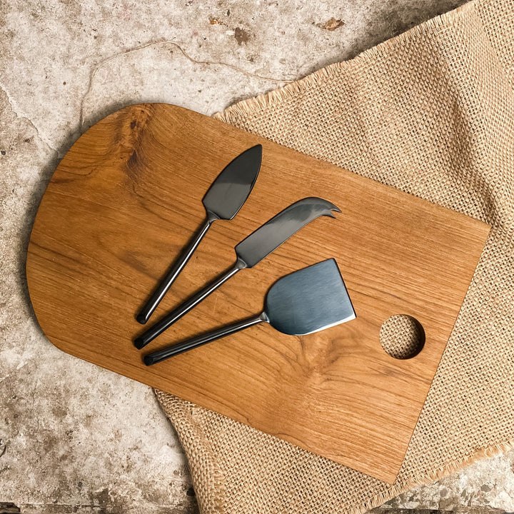 Black Sand Stainless Steel Cheese Set
