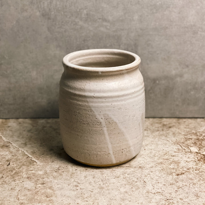 Of the Earth Vase / Utensil Holder Talcum Powder White