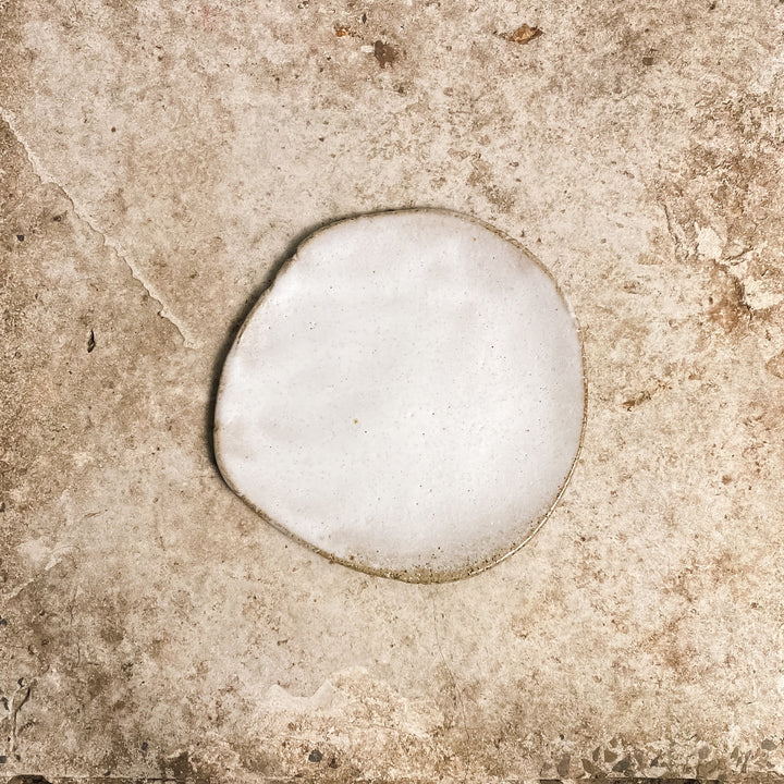 Rustic Slab Plate - Talcum Powder White Large