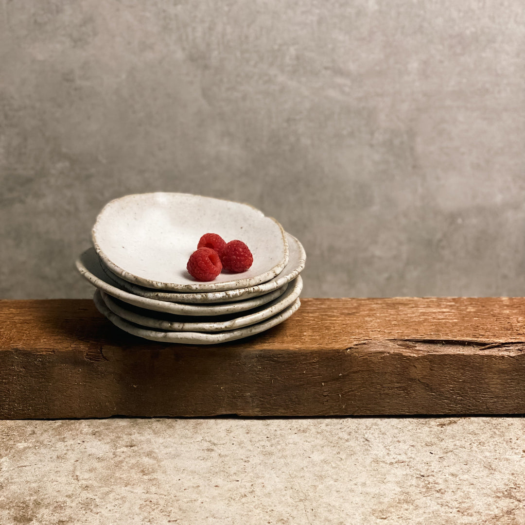 Rustic Slab Plate - Talcum Powder White Small