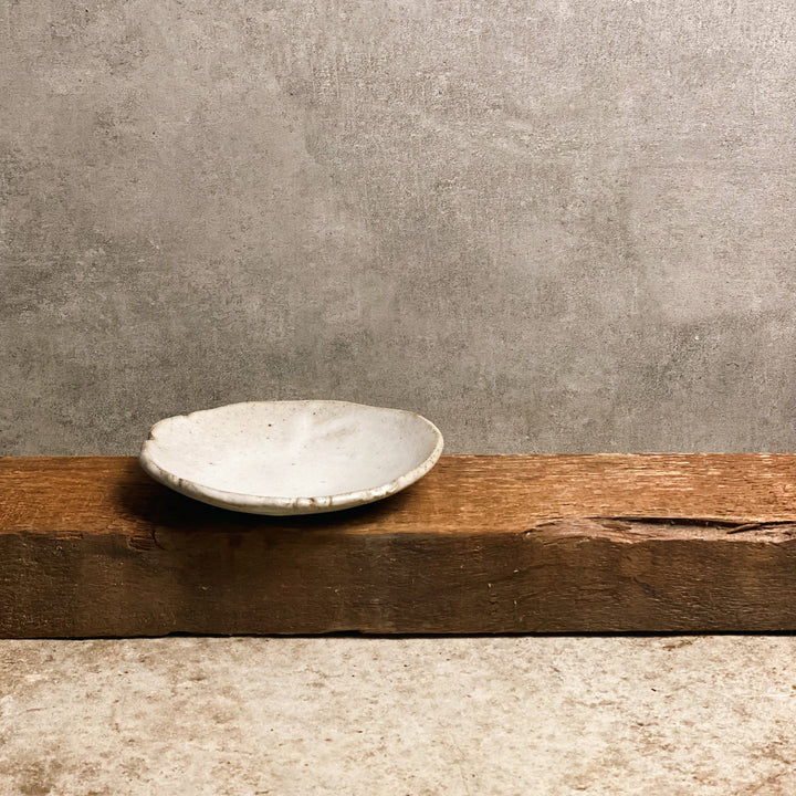 Rustic Slab Plate - Talcum Powder White Small