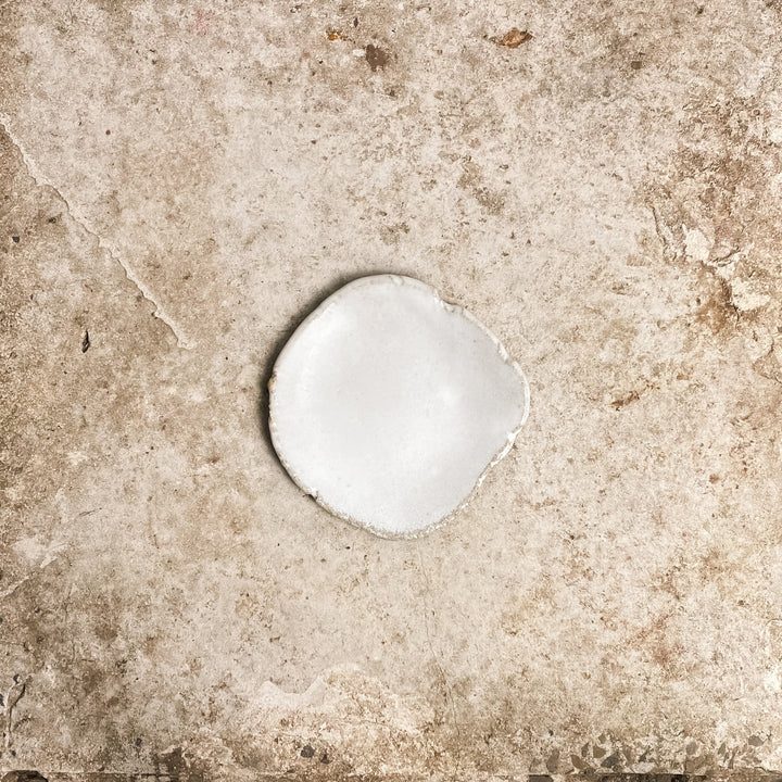 Rustic Slab Plate - Talcum Powder White Small